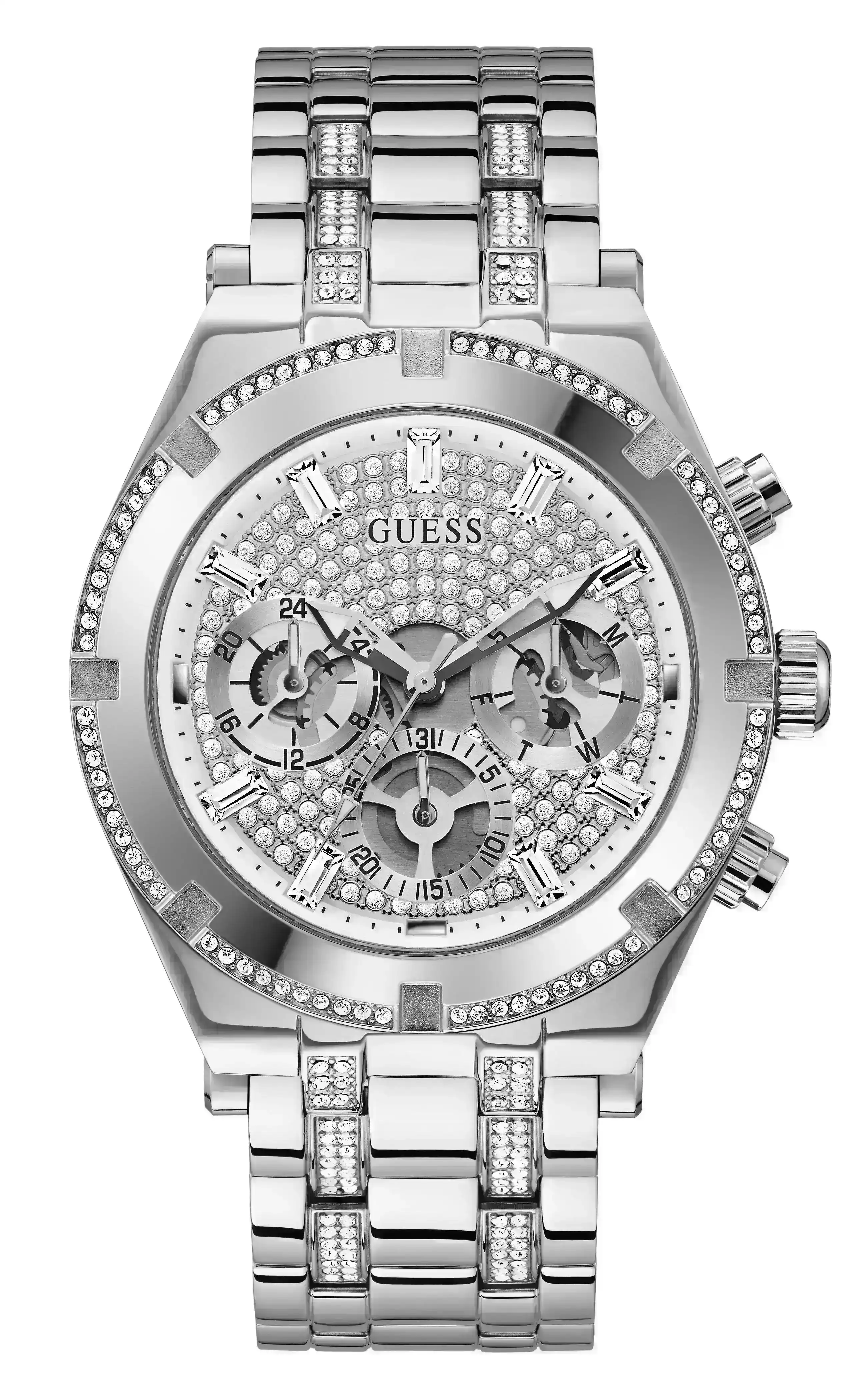 Guess Continental Silver and Crystal Men's Watch GW0261G1