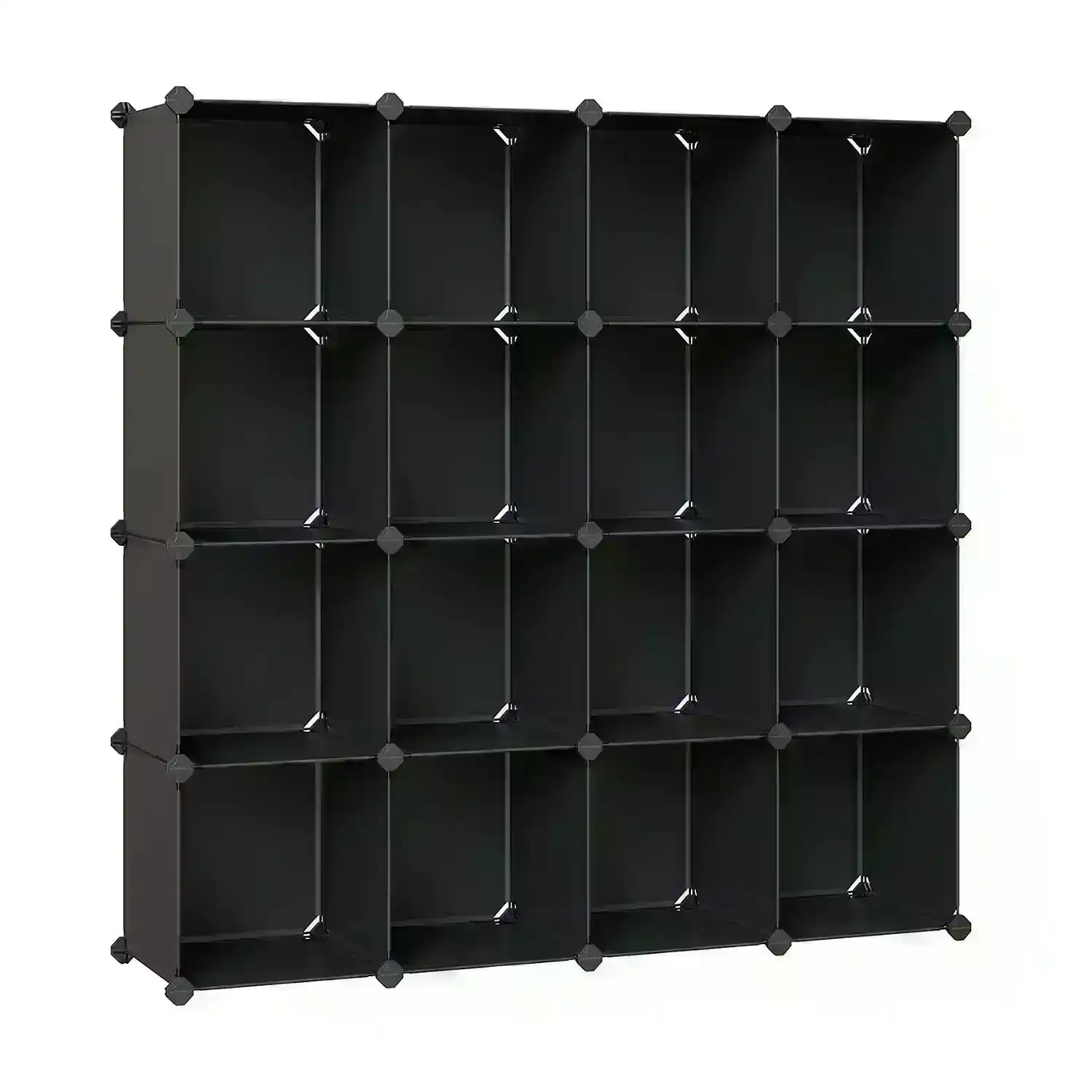 SONGMICS 16 Cube Storage Organizer Storage with Rubber Mallet Black