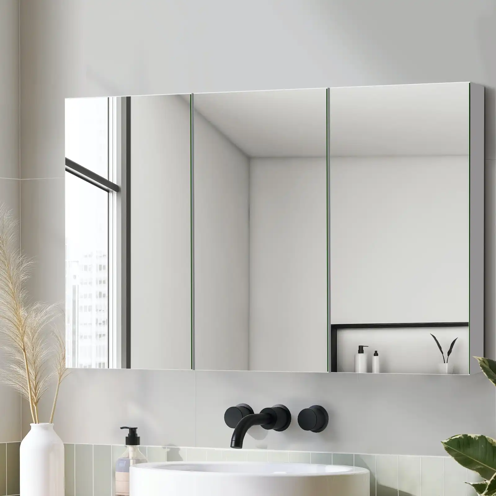 Welba Bathroom Mirror Cabinet Vanity Medicine Wall Shaving Storage 1200mmx720mm