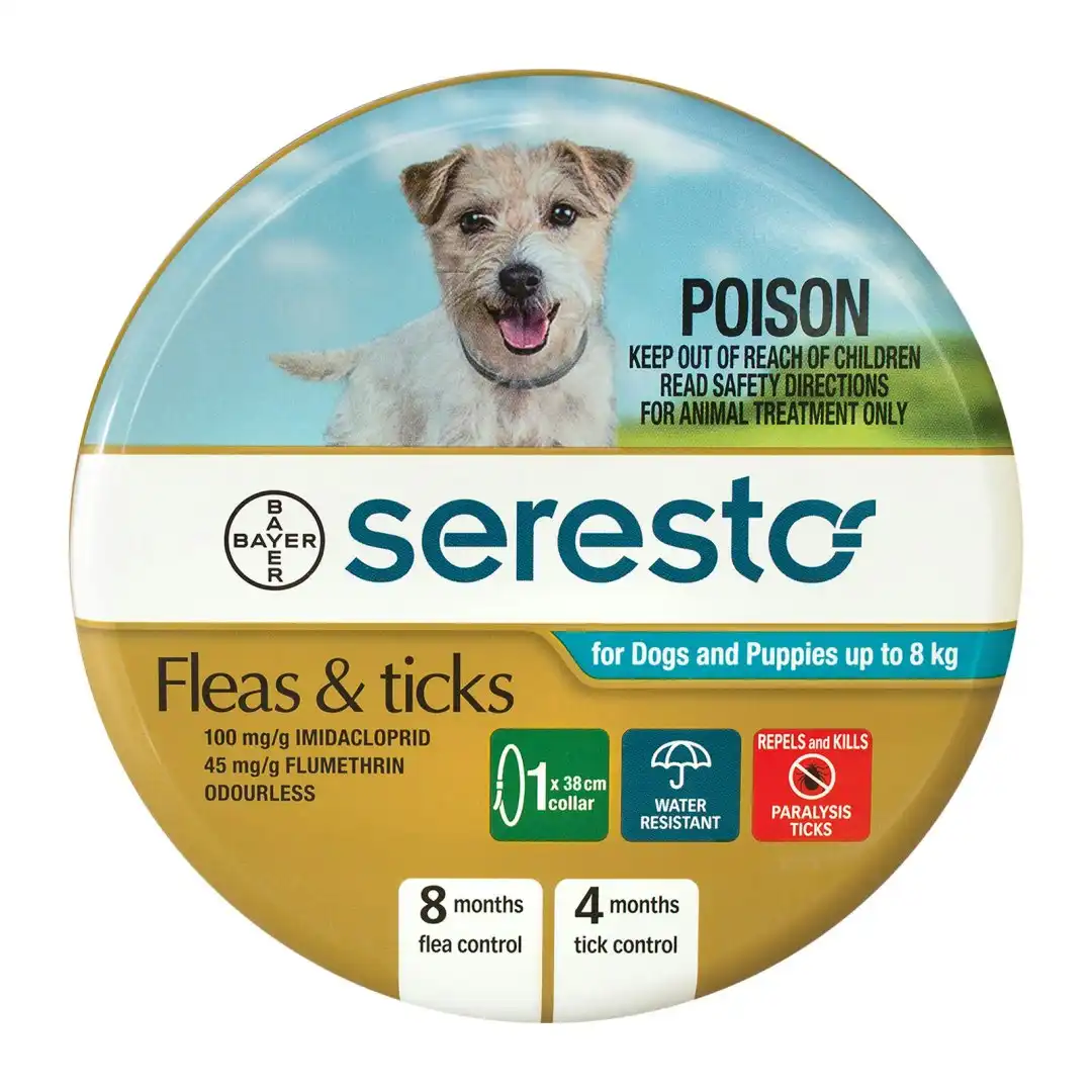 Bayer Seresto Flea and Tick Collar for Dogs up to 8kg
