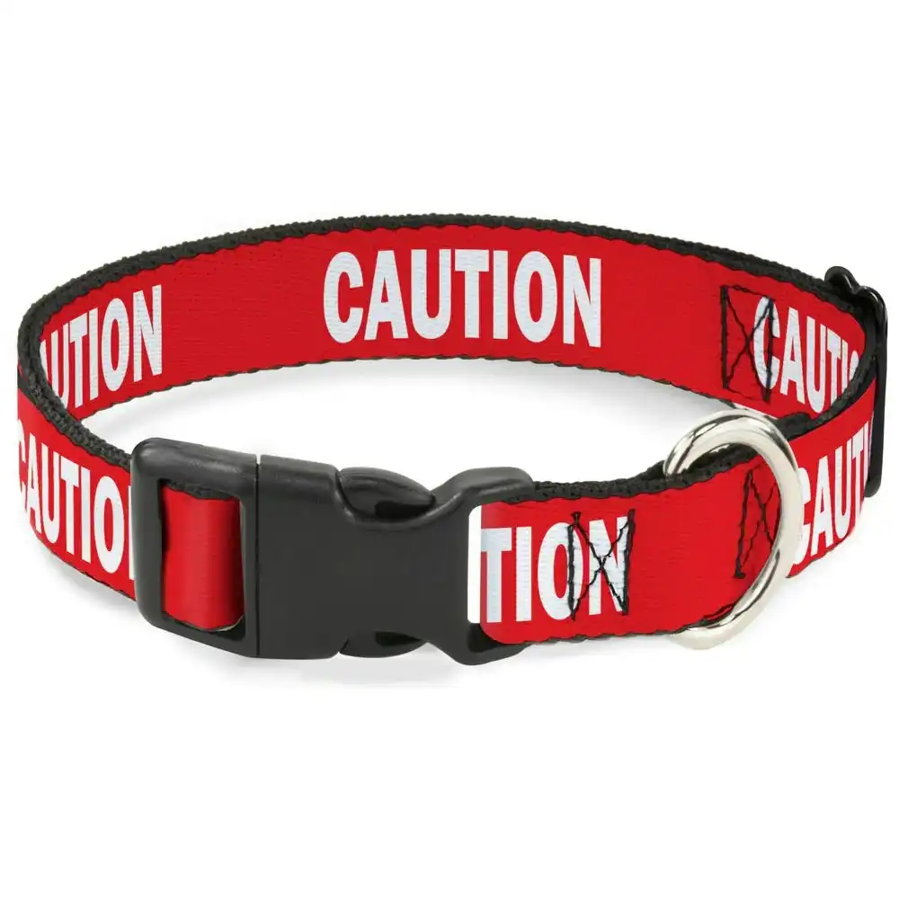 Buckle Down USA Dog Collar - 'Caution'