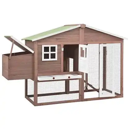 Solid Pinewood Chicken Coop with Nest Box