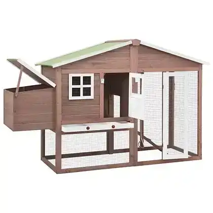 Solid Pinewood Chicken Coop with Nest Box