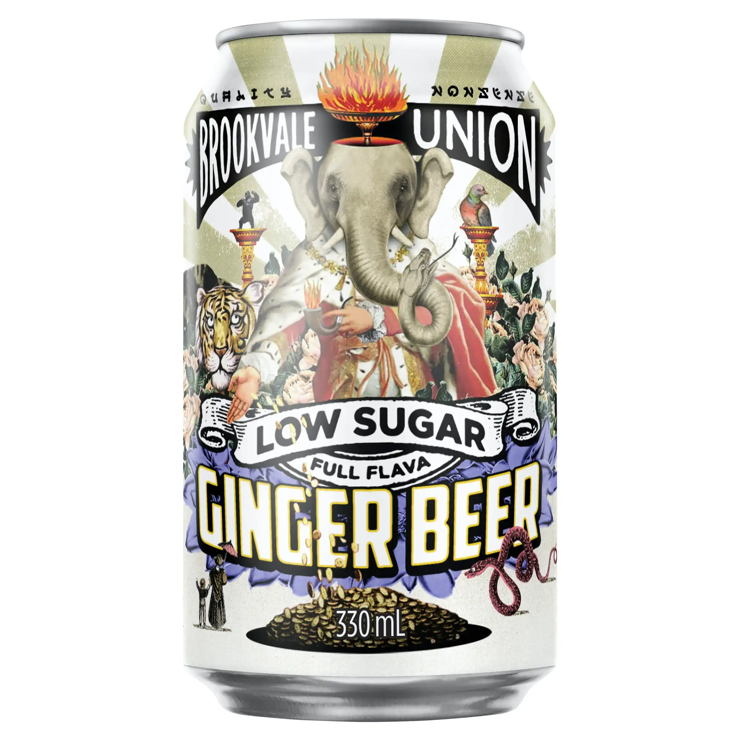 Brookvale Union Ginger Beer Low Sugar 24 x 330ml Cans