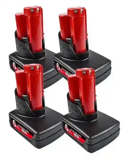 [4 Pack] Milwaukee M12 Compatible 6.0Ah Batteries