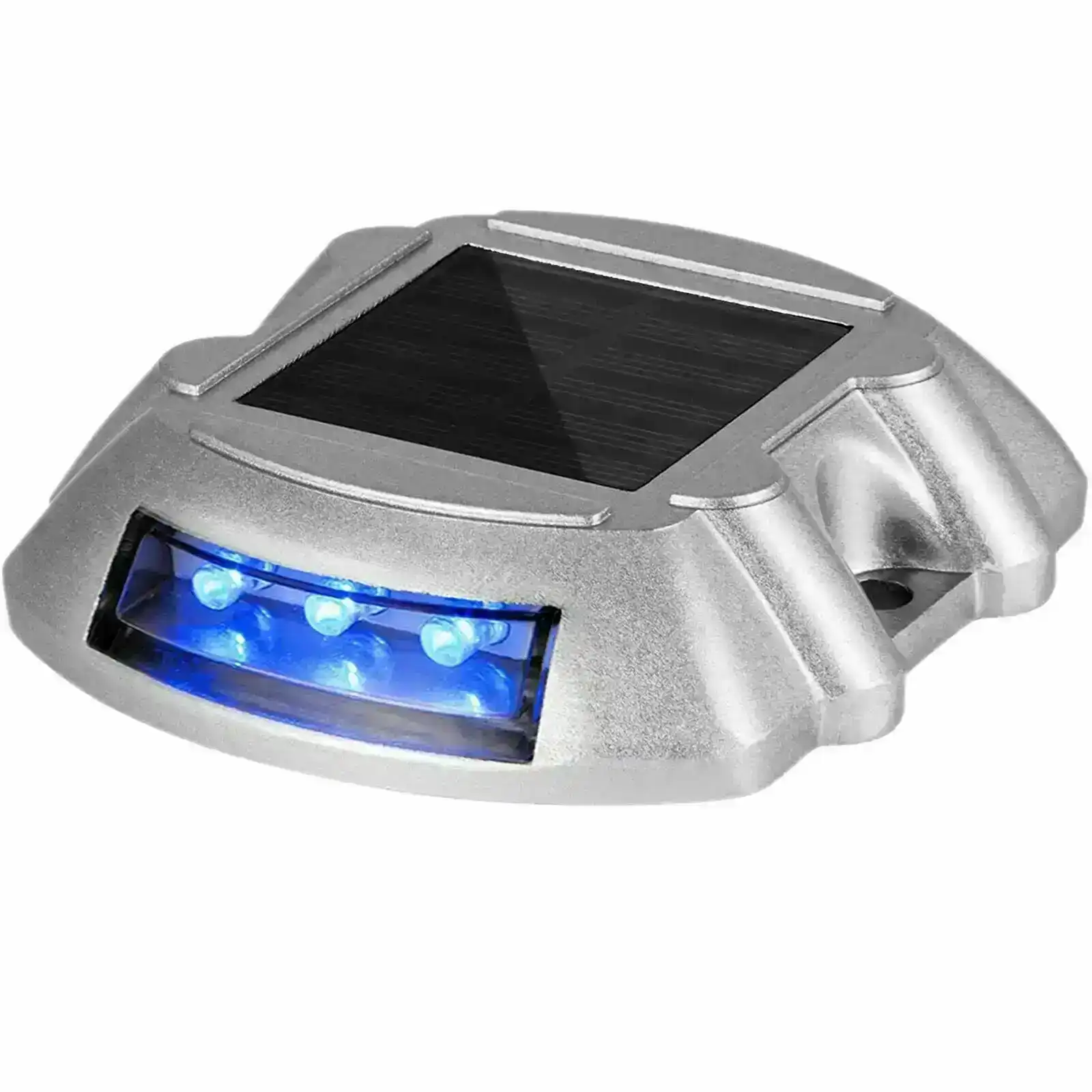 Outdoor Solar Deck Lights Blue Color Waterproof 6 LED Driveway Safety Light for Pathway