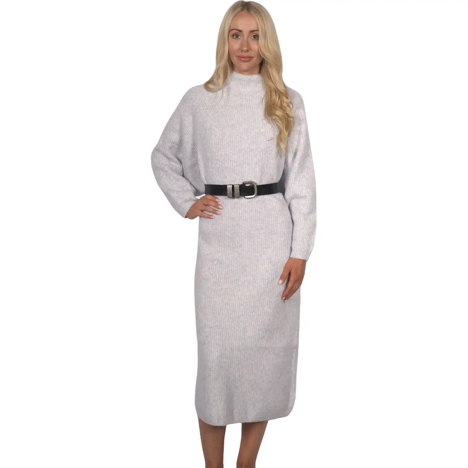 Topshop Women's Maternity Knit Midi Dress - Grey Blue