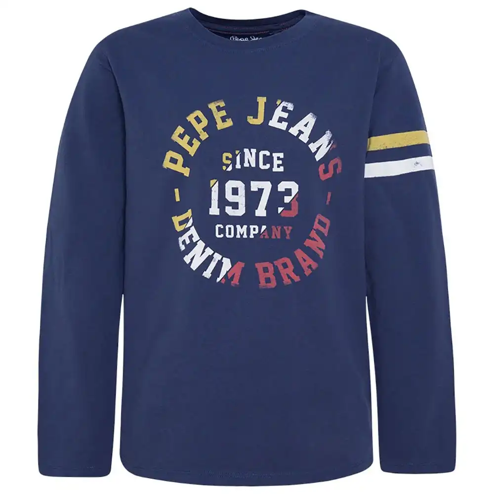 Pepe Jeans Teen Boys Chaplin Long Sleeve T-Shirt in Navy