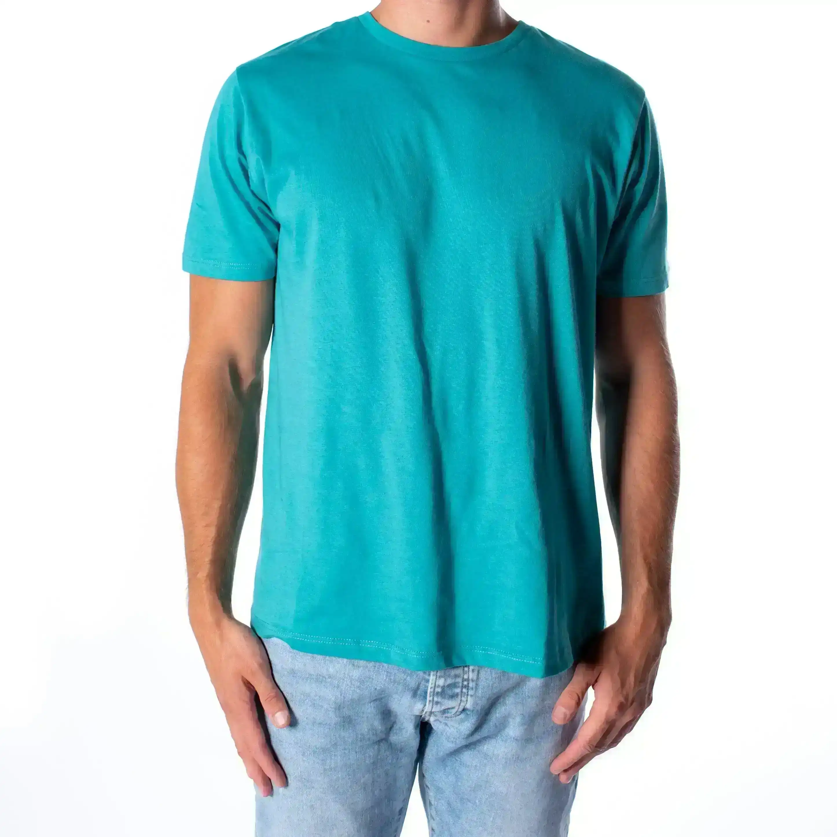 Topman Men's Regular Fit Teal Green T-Shirt