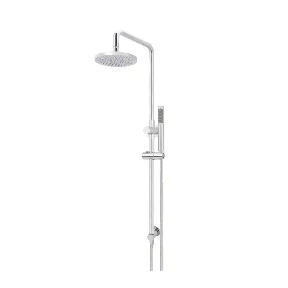 Meir Combination Shower Rail 200mm Rose, Single Function Hand Shower Round - Polished Chrome MZ0704-R-C