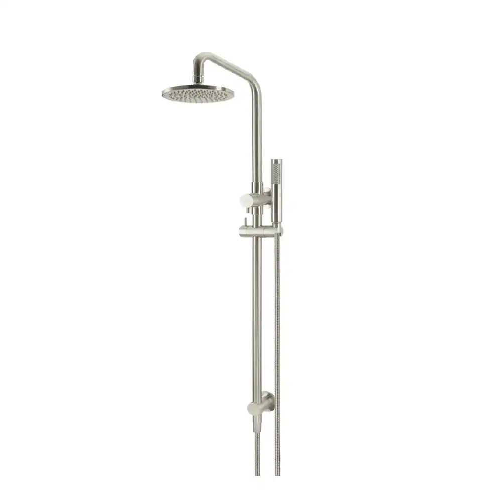 Meir Combination Shower Rail 200mm Rose, Single Function Hand Shower Round - PVD Brushed Nickel MZ0704-R-PVDBN
