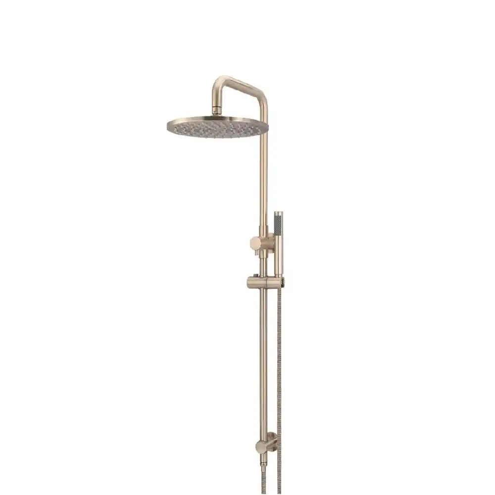 Meir Combination Shower Rail 300mm Rose, Single Function Hand Shower Round - Champagne MZ0706-R-CH