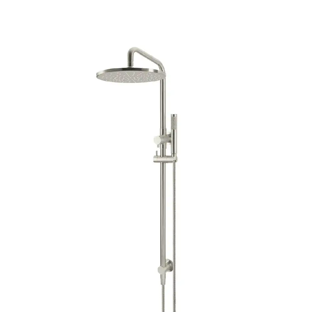 Meir Combination Shower Rail 300mm Rose, Single Function Hand Shower Round - PVD Brushed Nickel MZ0706-R-PVDBN
