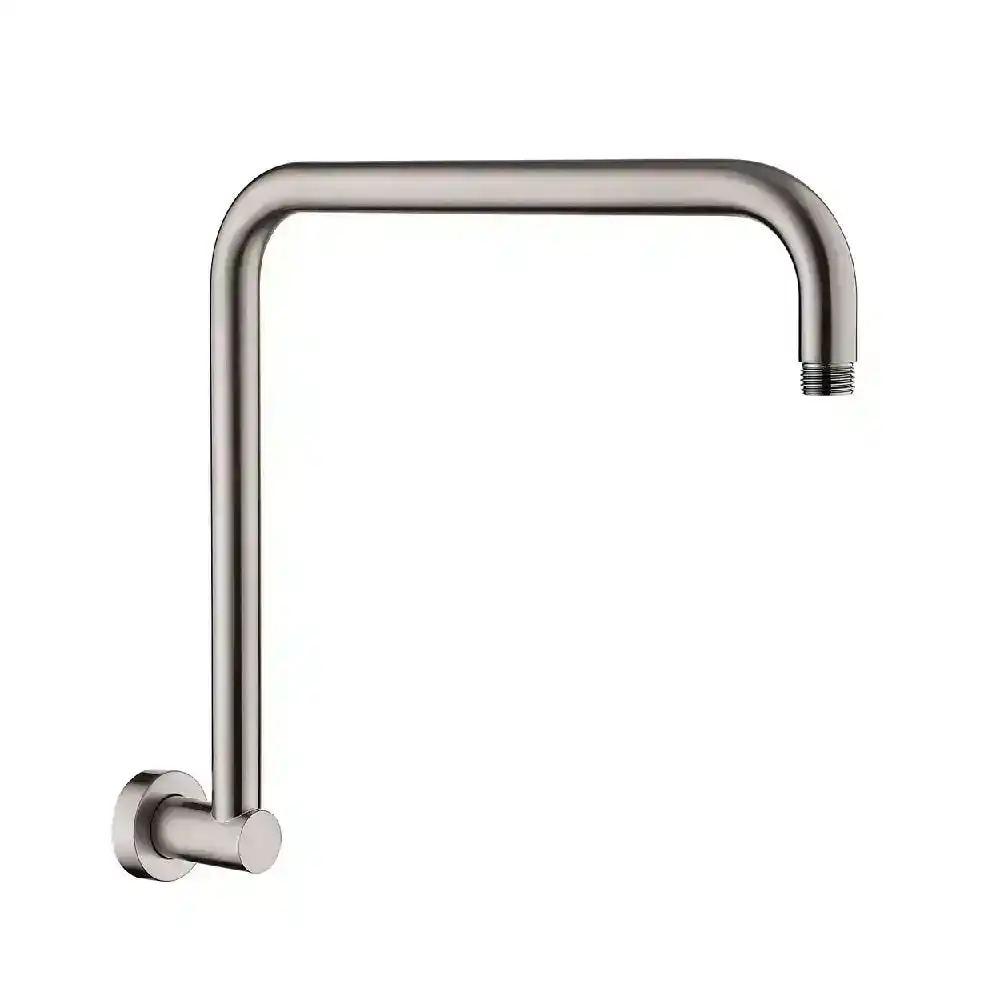 Fienza Round Fixed Gooseneck Wall Arm Brushed Nickel 422111BN