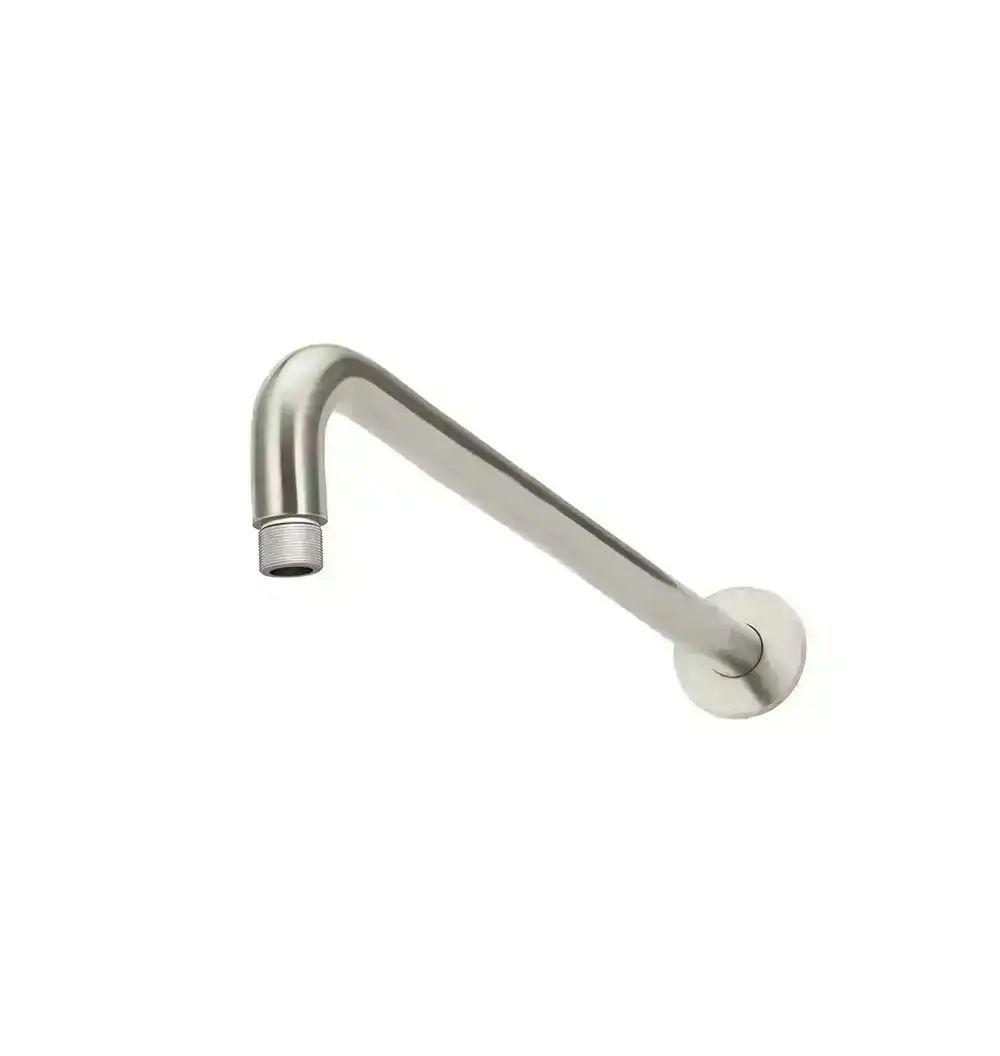 Meir Round Wall Shower Curved Arm 400mm Brushed Nickel MA09-400-PVDBN