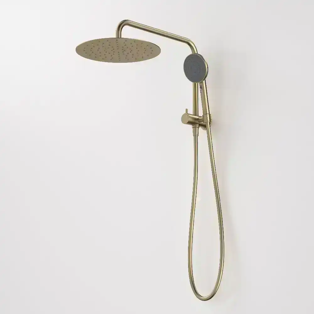 Caroma Urbane II Compact Twin Shower 300mm Brushed Brass 99632BB3A