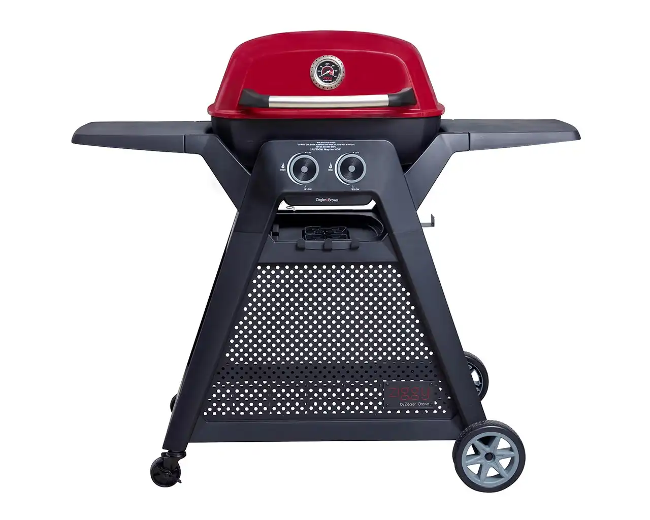 Ziggy Elite Twin Grill LPG BBQ On Cart (Chilli Red)