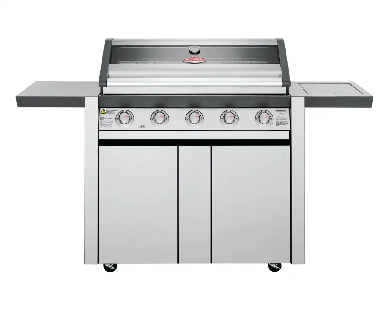 Beefeater 1600 Series - 5 Burner Stainless Steel BBQ With Side Burner (Silver)