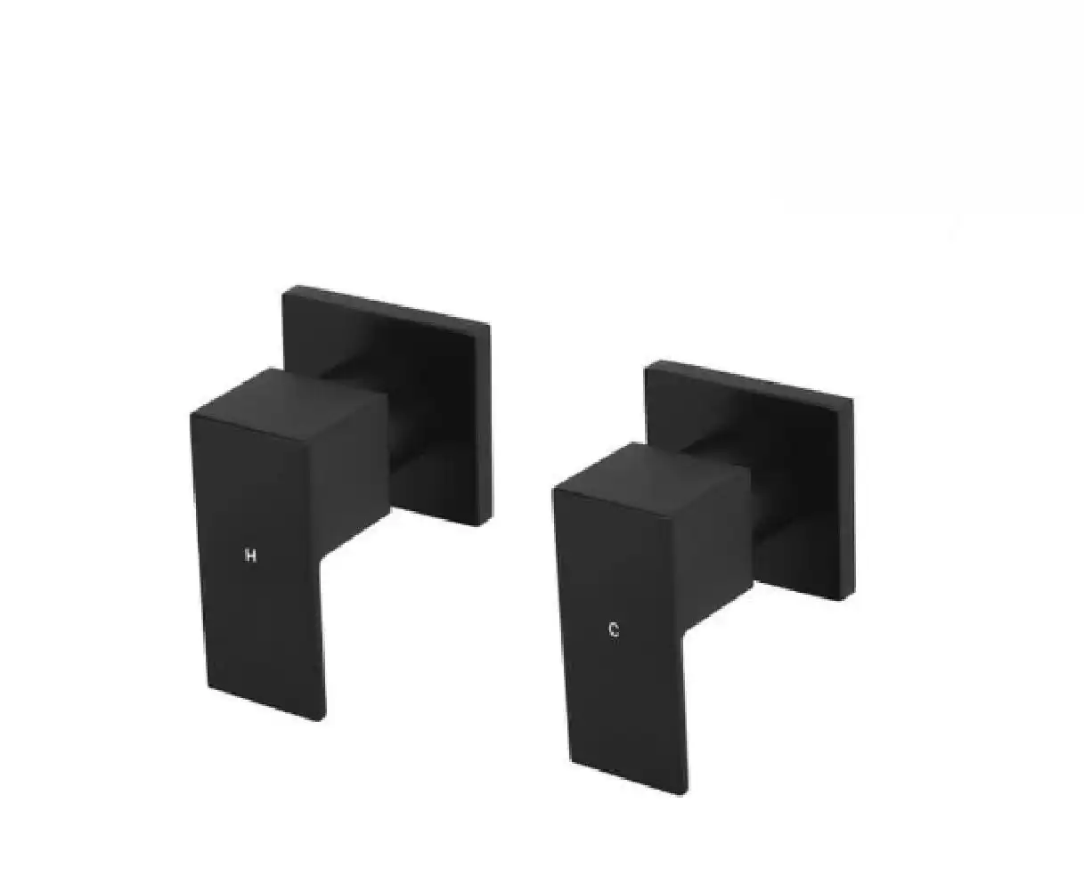 Meir Shower/ Bath Wall Top Assembly Square Matte Black MW04