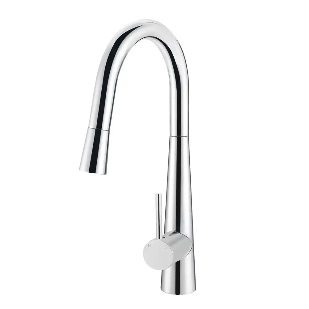 Meir Kitchen Mixer Round Pull Out Tap - Polished Chrome MK07-C