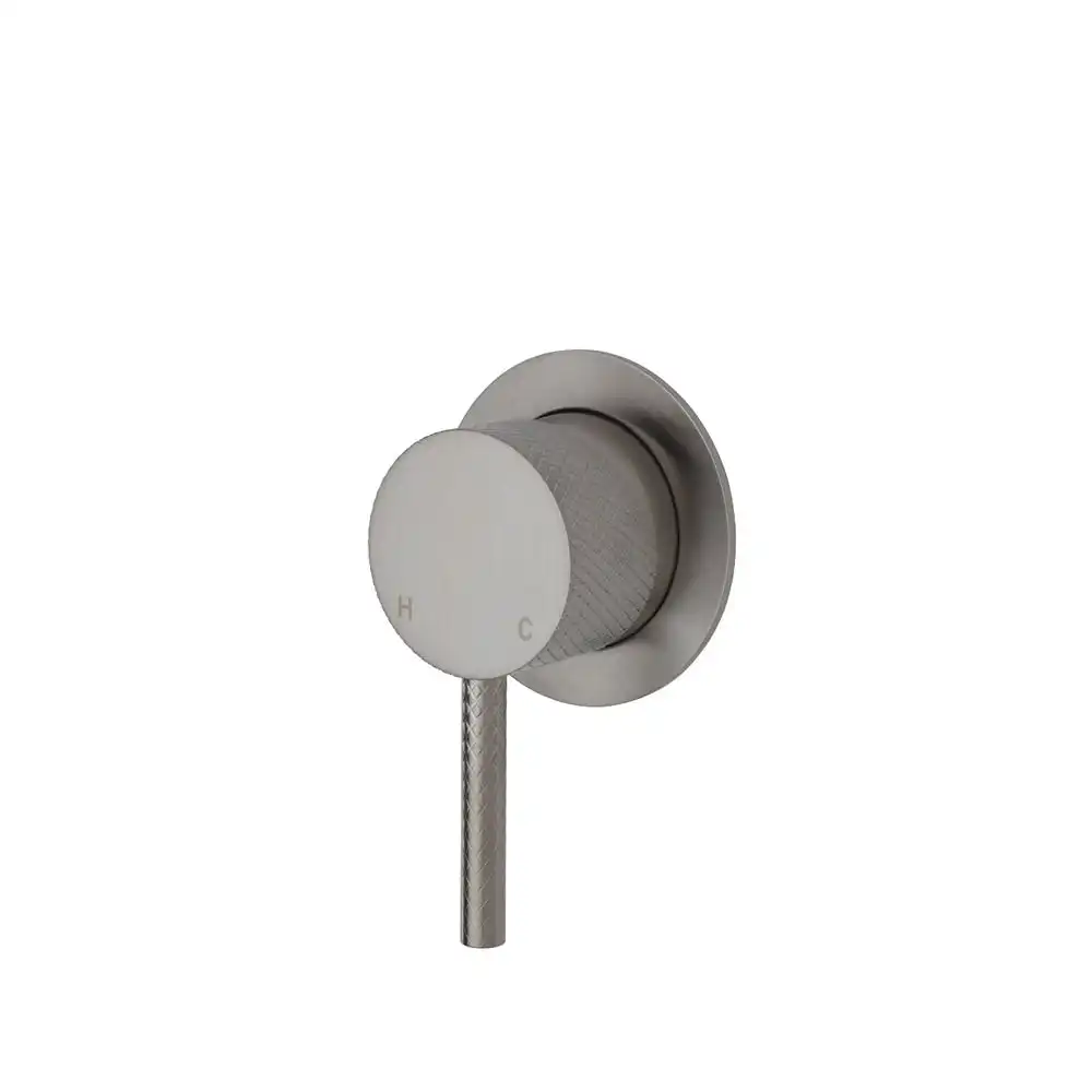 Fienza Axle Wall Mixer Small Round Plate Brushed Nickel 231101BN