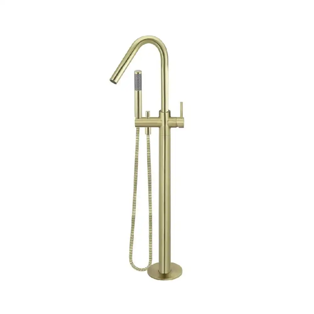 Meir Bath Spout and Hand Shower Round Freestanding - Tiger Bronze Gold MB09-PVDBB