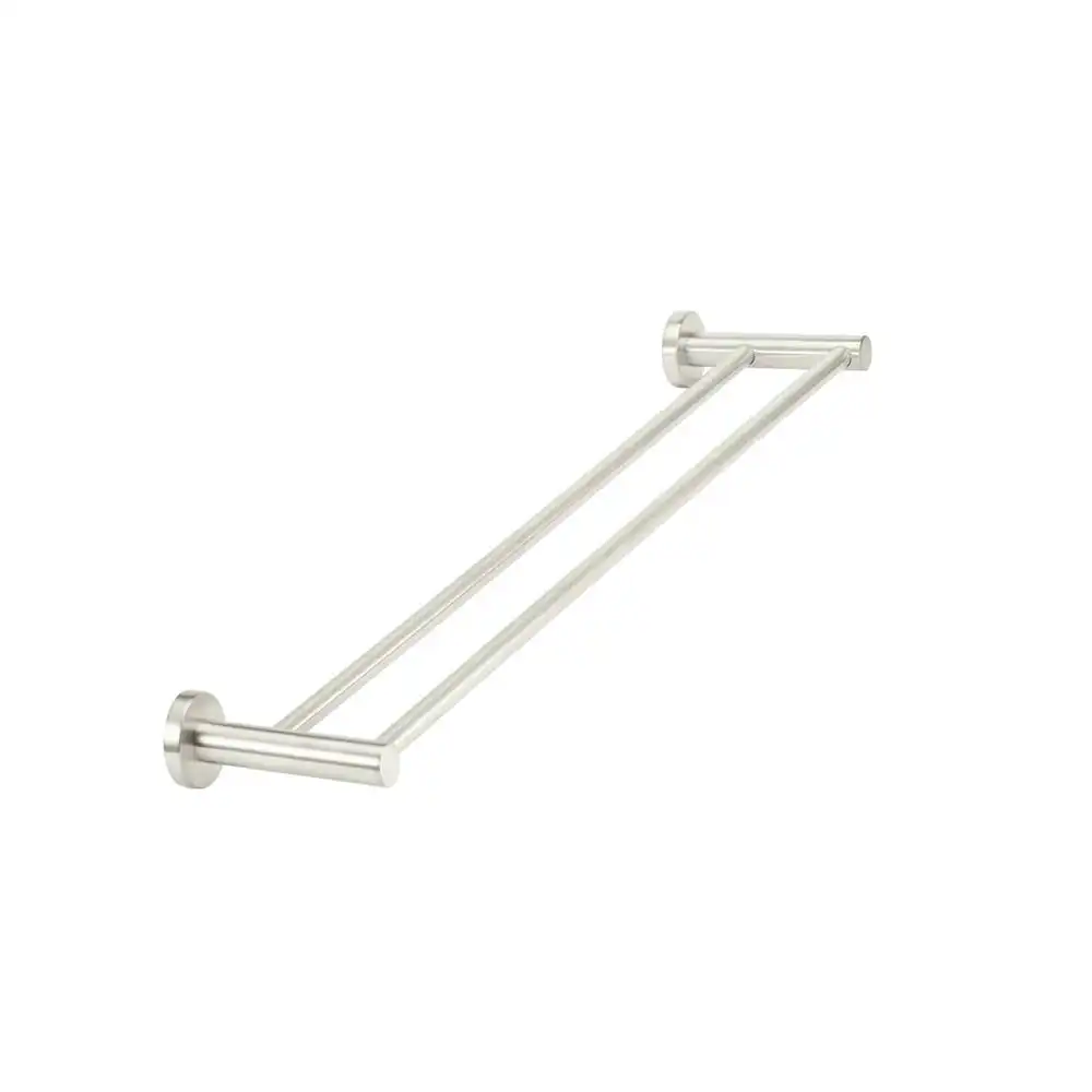 Meir Double Towel Rail 600mm Round Brushed Nickel MR01-R-PVDBN