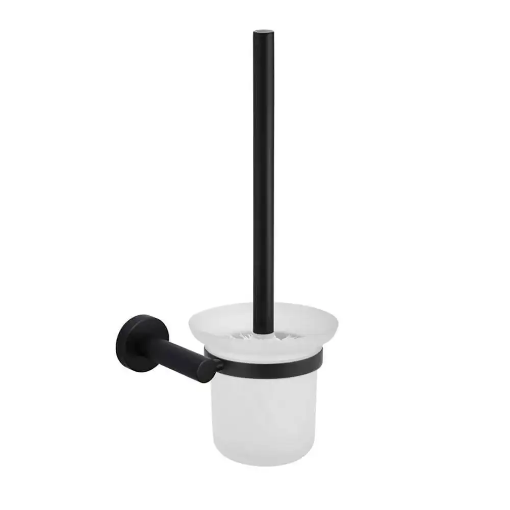 Meir Toilet Brush & Holder Round - Matte Black MTO01-R