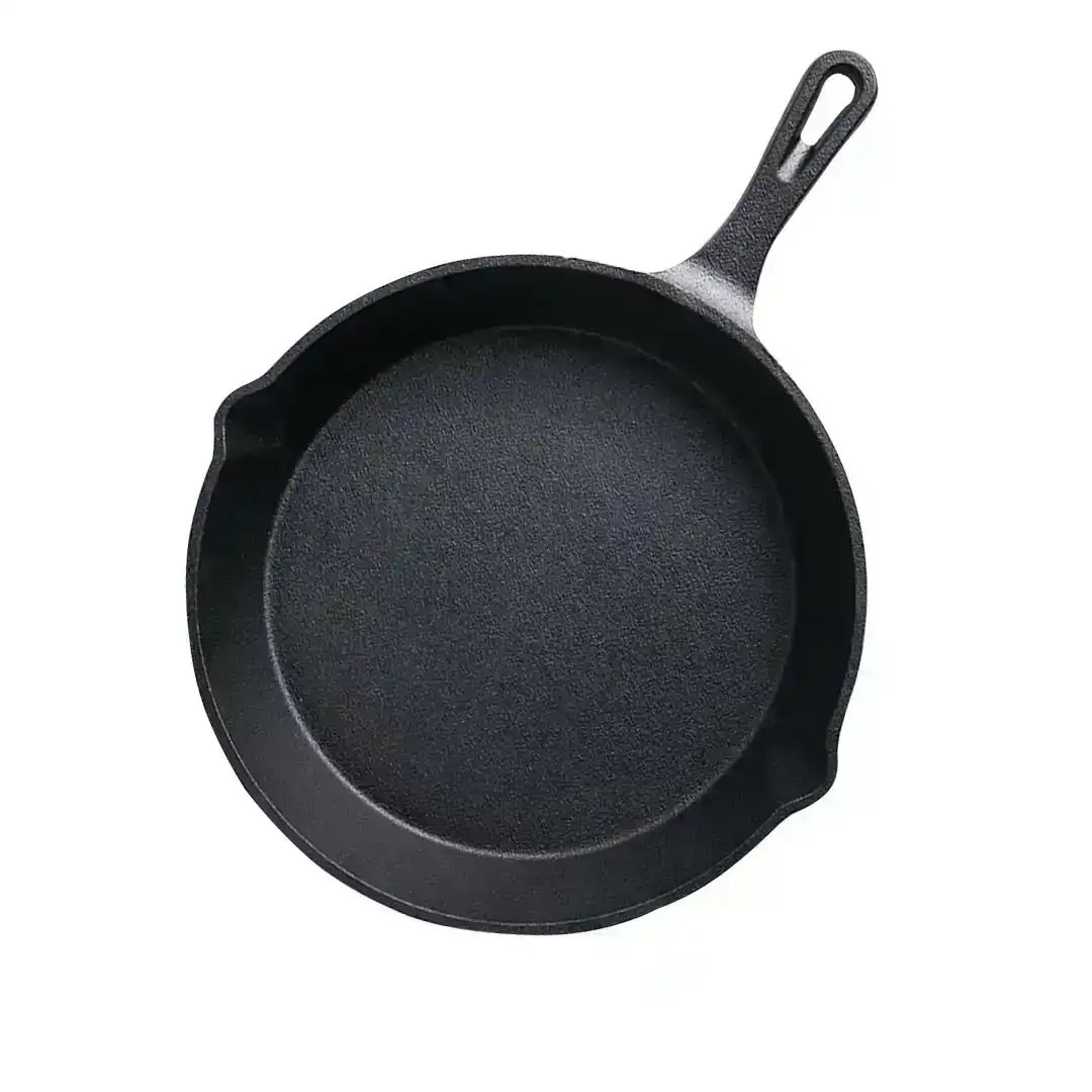 Soga 26cm Round Cast Iron Frying Pan Skillet Steak Sizzle Platter with Handle