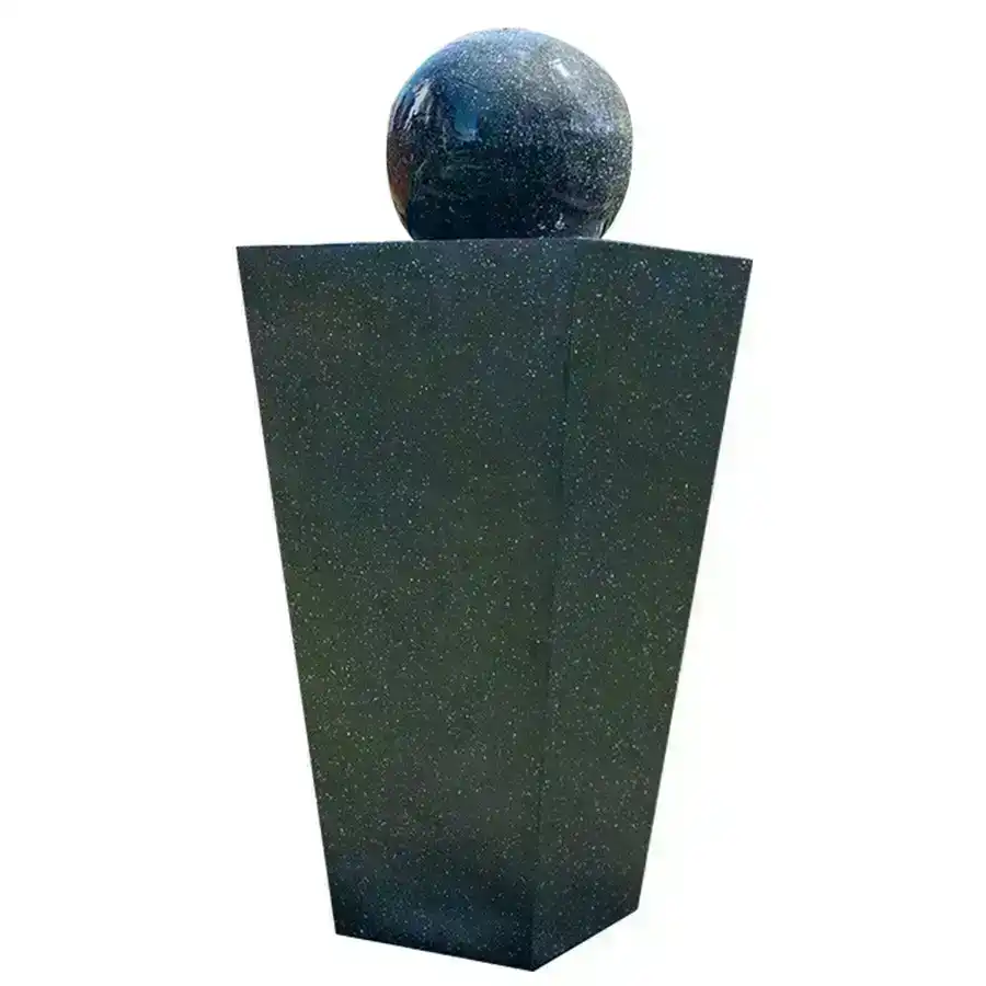 Protege Contemporary Solar Powered Water Feature Fountain with LED Lights - Dark Grey