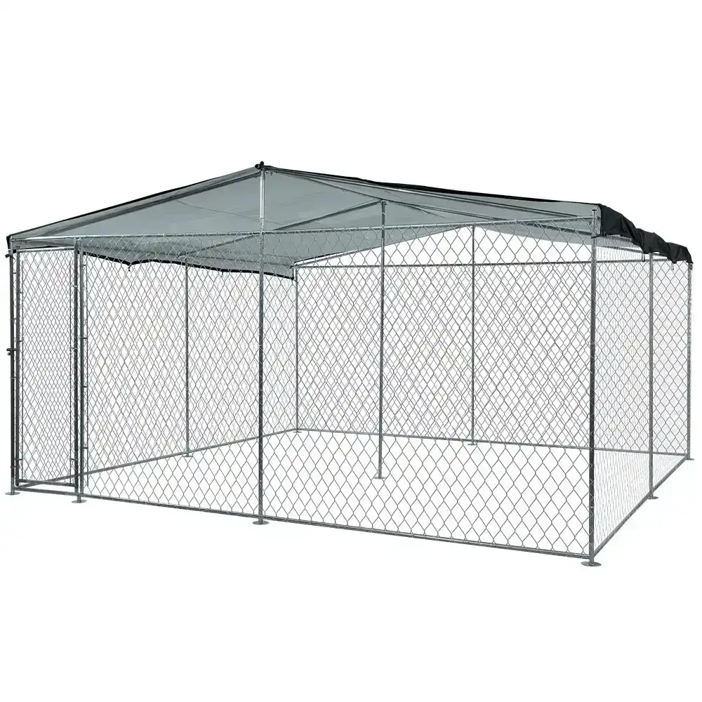 NeataPet 3x3m Dog Enclosure Pet Outdoor Playpen Wire Cage Kennel Fence with Cover Shade