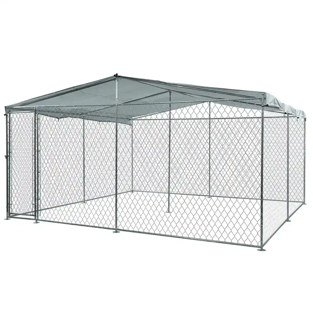 NeataPet 3x3m Dog Enclosure Pet Playpen Outdoor Wire Cage Puppy Fence with Cover Shade