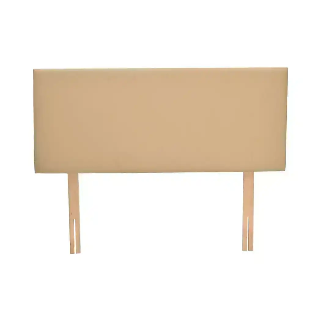 PU Leather Bed Headboard with Wooden Legs in King Size in Cream Colour