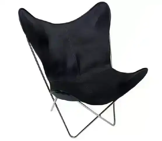 Ava Leather Butterfly Chair CHARCOAL