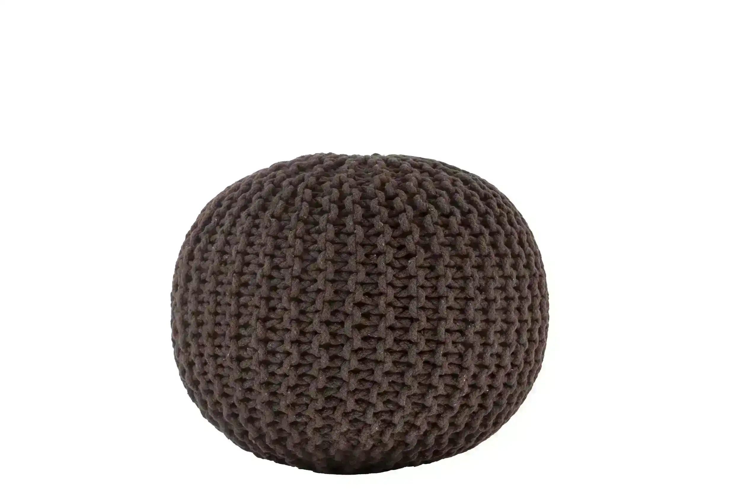 Ava Knitted Pouf BROWN