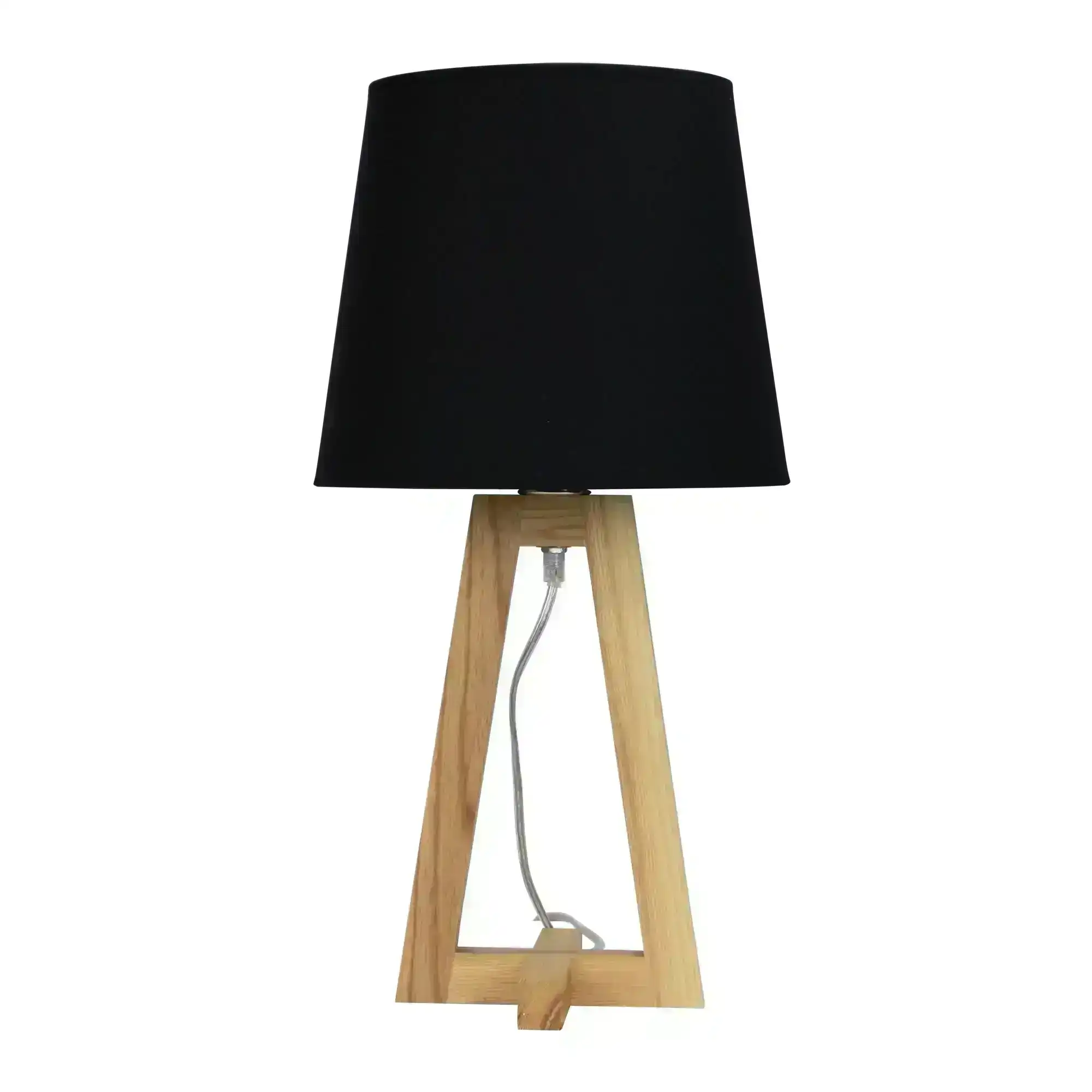 EDRA TABLE LAMP Black Scandi Table Lamp with Black Cotton Shade