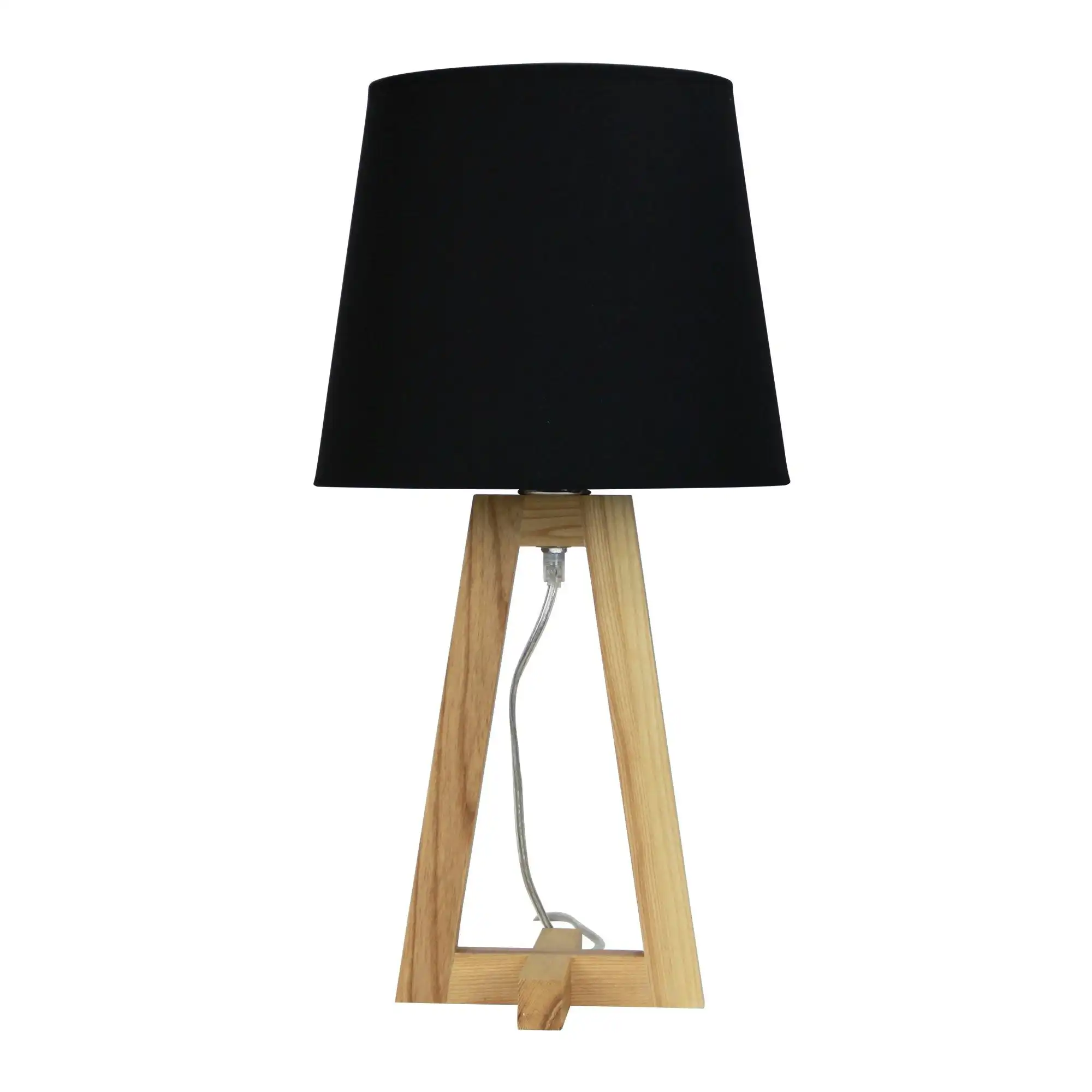EDRA TABLE LAMP Black Scandi Table Lamp with Black Cotton Shade