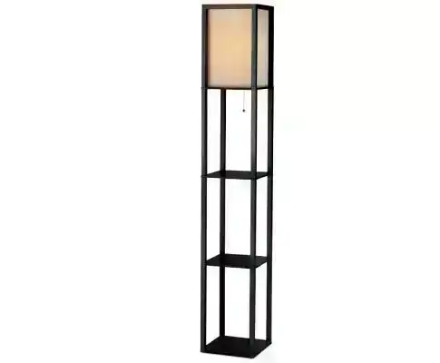 Floor Lamp Shelf Vintage Wood Standing Light Reading Storage Bedroom