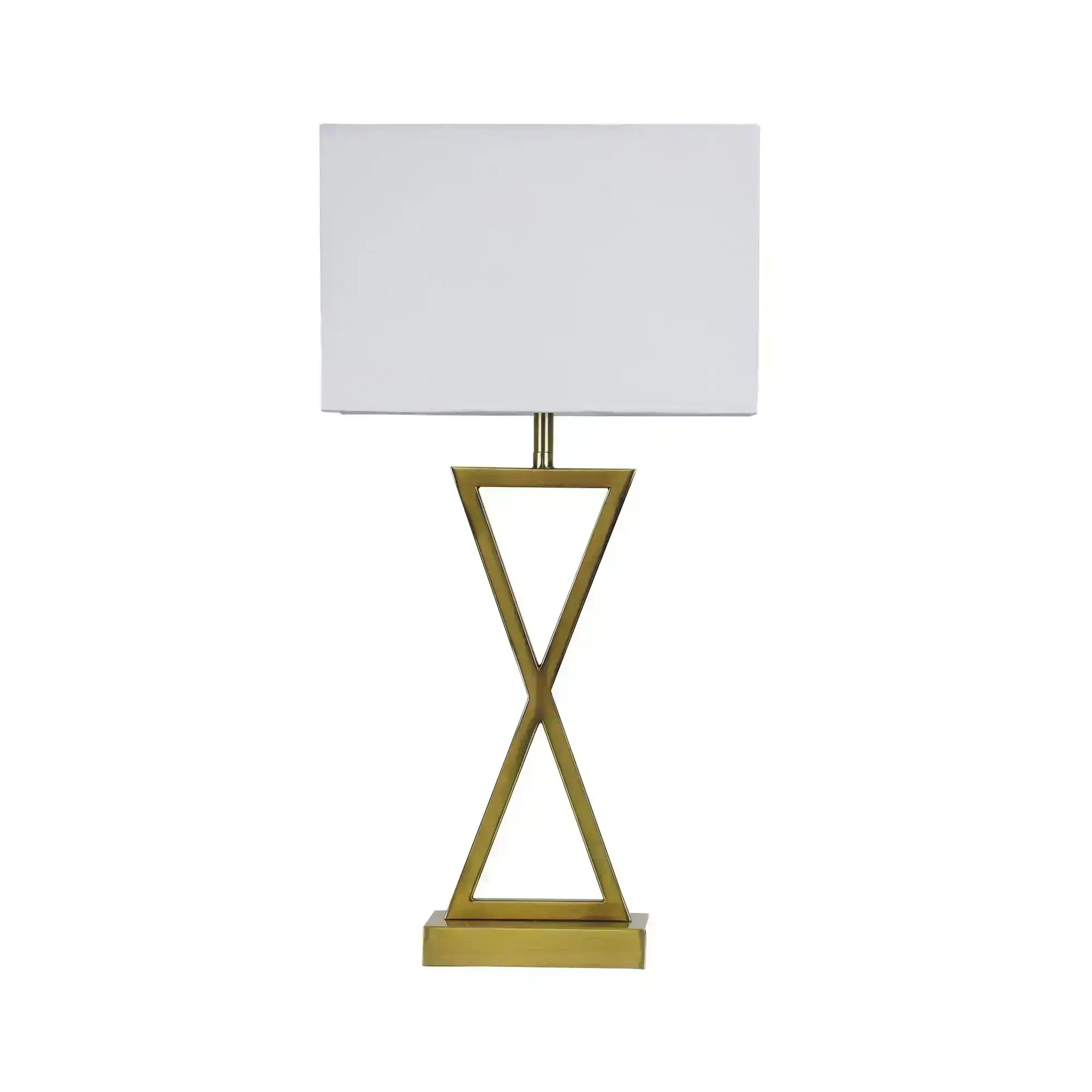 KIZZ Antique Brass Complete Bedside Lamp