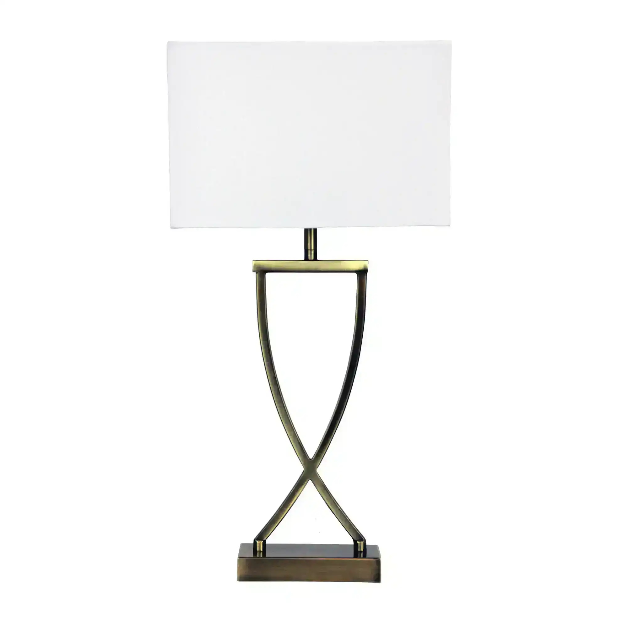 CHI Antique Brass Complete Bedside Lamp