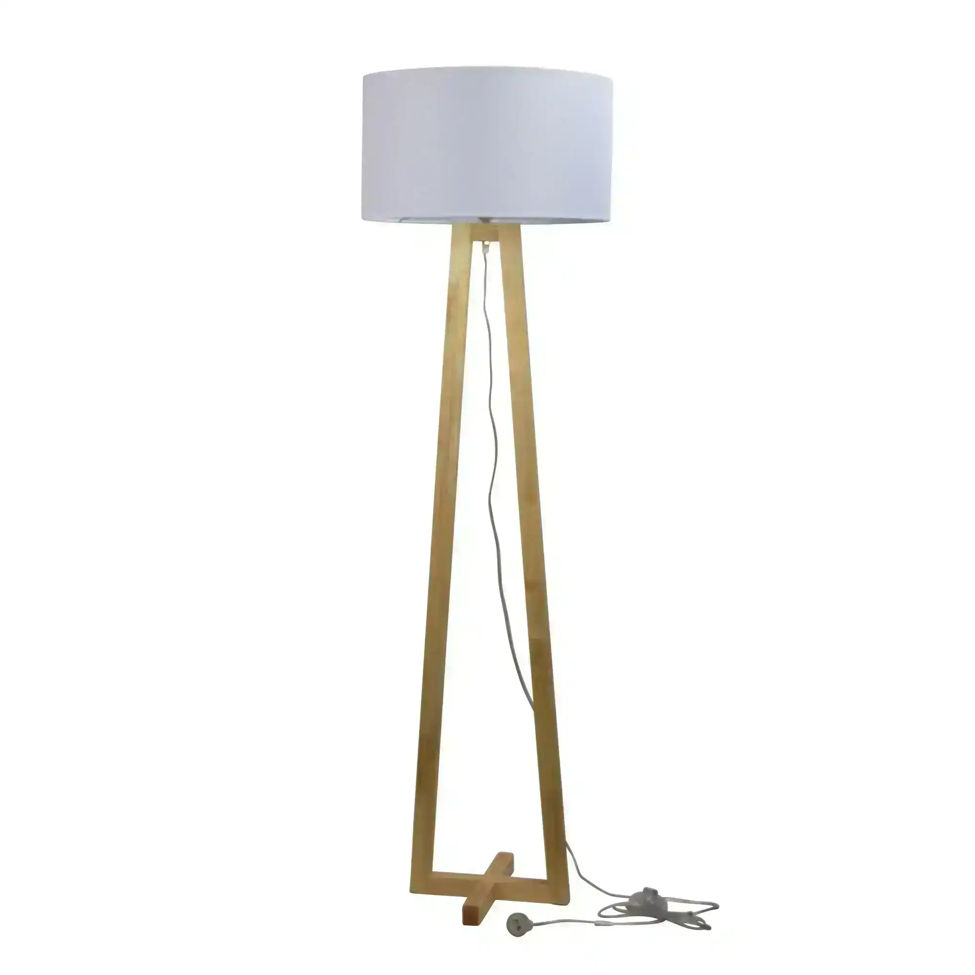 EDRA FLOOR LAMP White Scandi Floor Lamp with White Cotton Shade