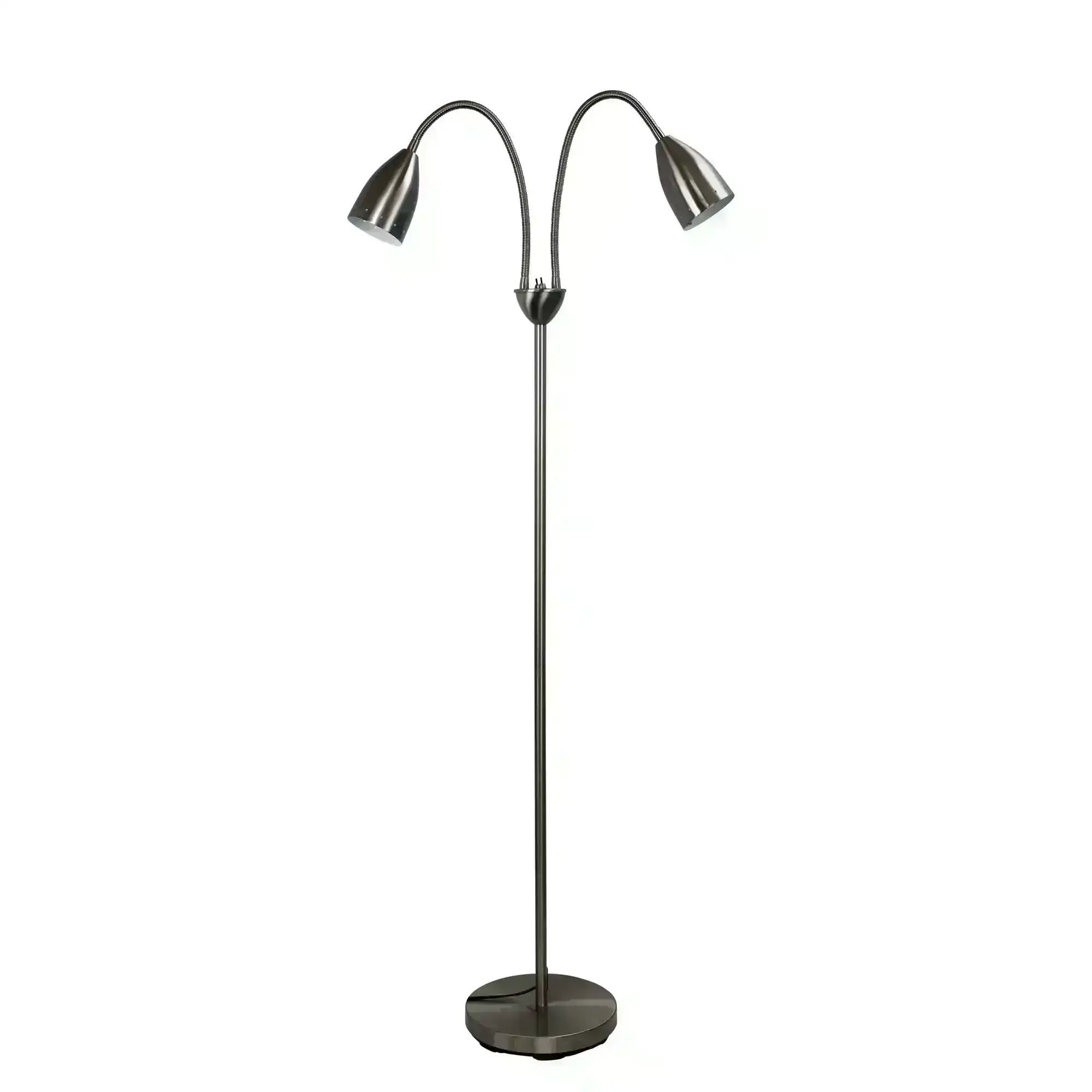 STAN Twin Flexible Neck Lamp Brushed Chrome
