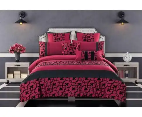 Luxton Afton Red and Black Quilt Cover Set