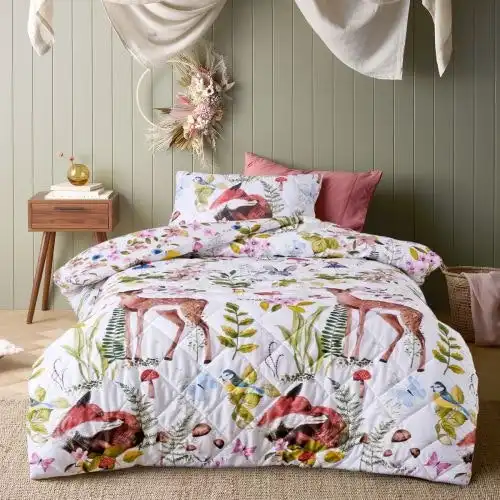 Happy Kids Habitat Printed Cotton Quilted Quilt Cover Set