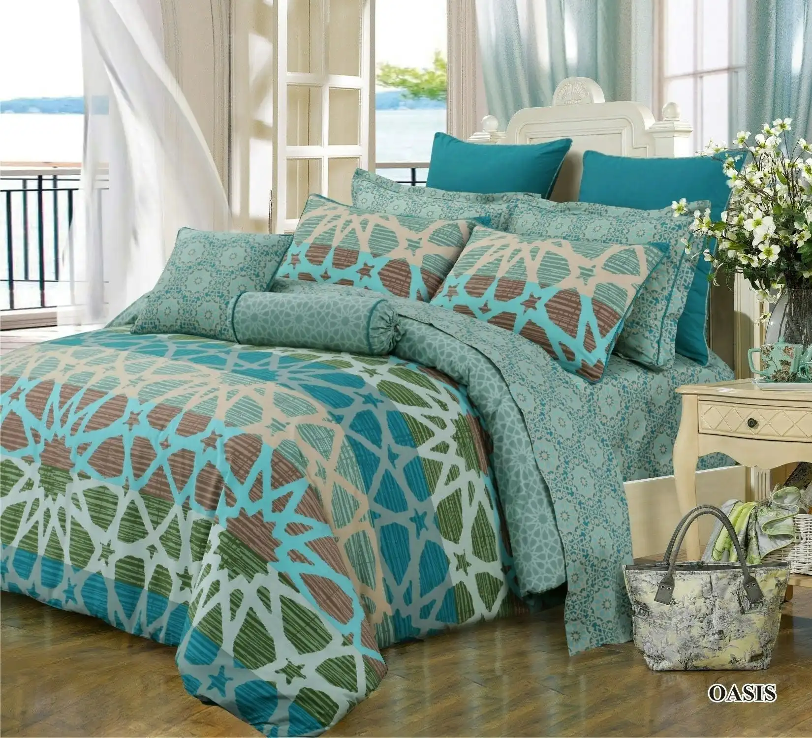 Oasis Quilt Cover Set With Extra Standard Pillowcases