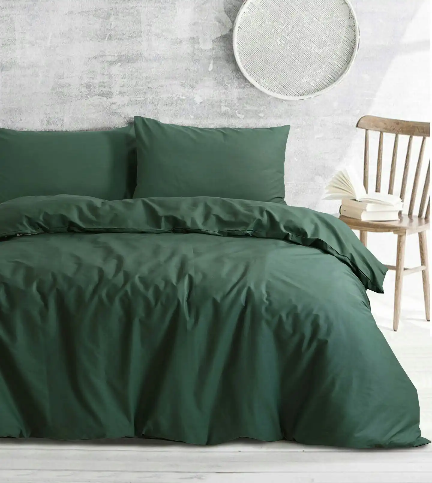 Amsons Royale Cotton Quilt Duvet Doona Cover Set with Europeon pillowcases - Sage
