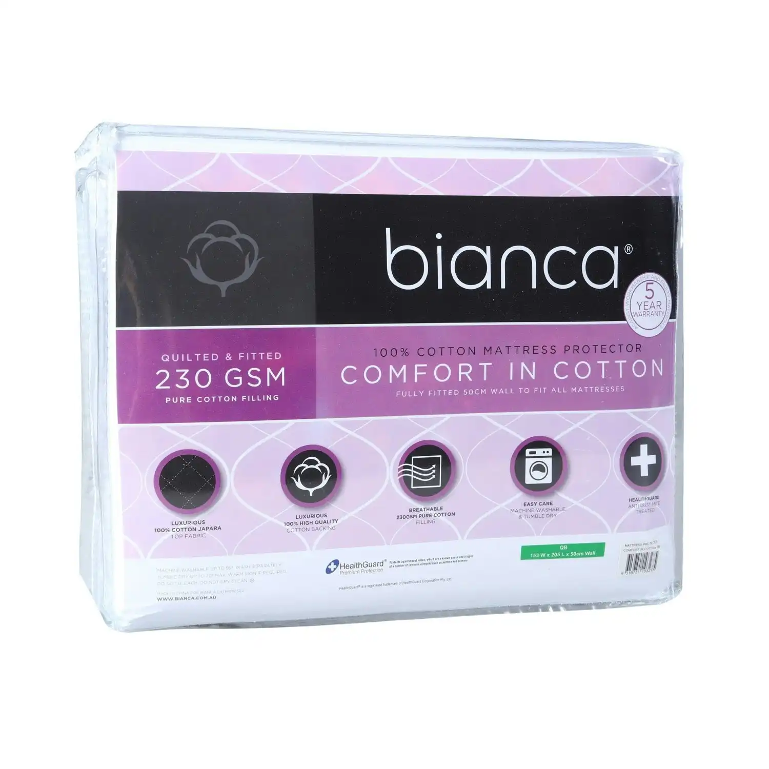 Bianca Bedding COMFORT IN COTTON QUILTED MATTRESS PROTECTOR