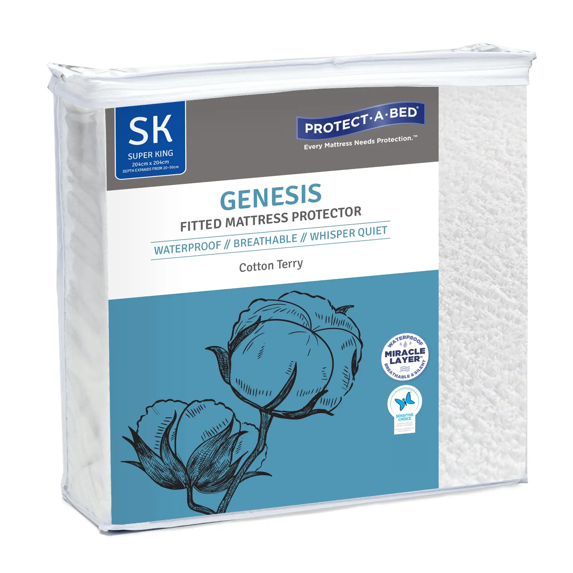 Protect A Bed Genesis Votton Terry Fitted Waterproof Mattress & Pillow Protectors  ON SALE