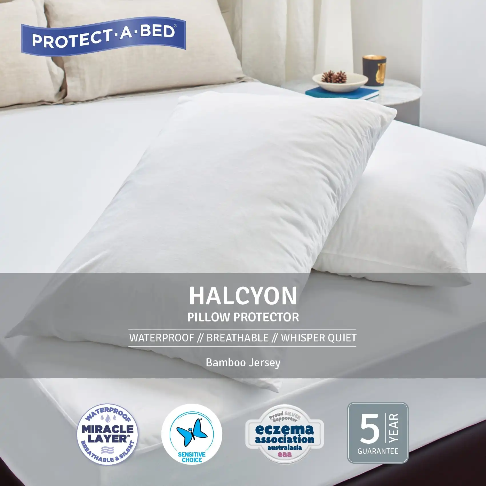Protect A Bed Halcyon Jersey Fitted Waterproof Mattress & Pillow Protectors  ON SALE