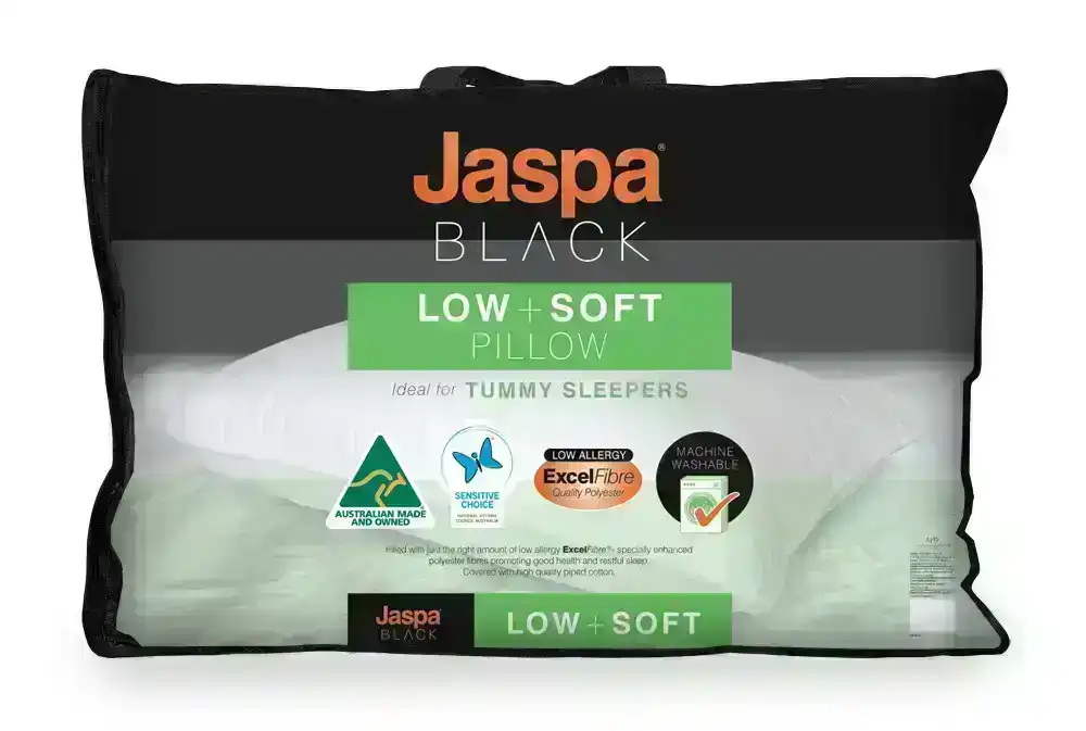 Jaspa Black Low & Soft Pillow